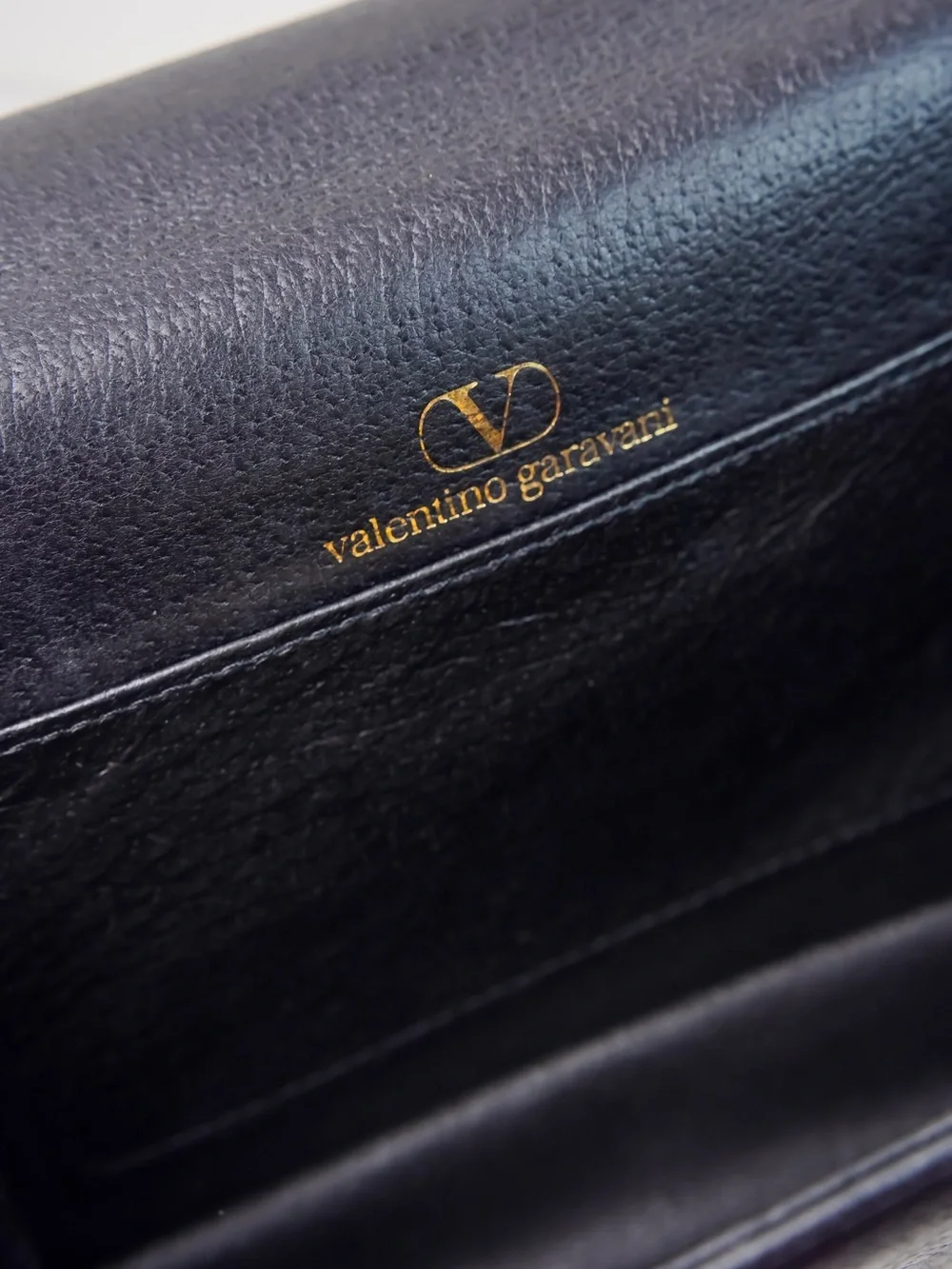 Vintage Valentino Garavani Black Leather Crossbody Bag 90s Quiet Luxury
